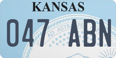 KS license plate 047ABN