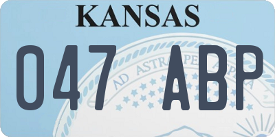 KS license plate 047ABP