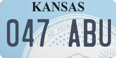 KS license plate 047ABU
