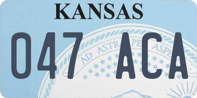 KS license plate 047ACA
