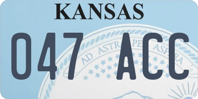 KS license plate 047ACC