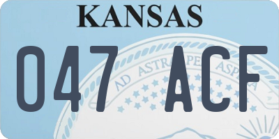 KS license plate 047ACF