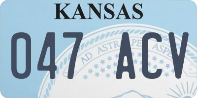 KS license plate 047ACV