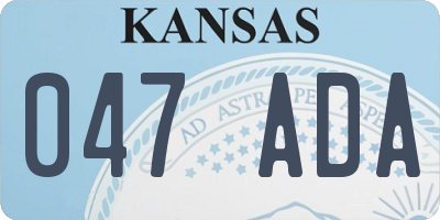 KS license plate 047ADA