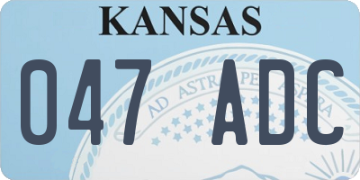 KS license plate 047ADC