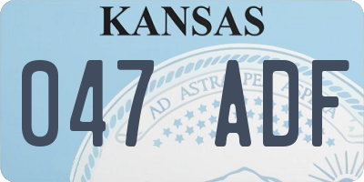 KS license plate 047ADF