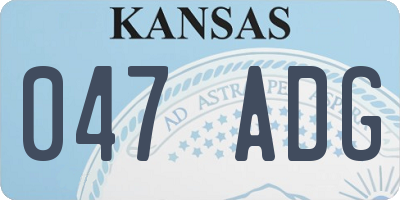 KS license plate 047ADG