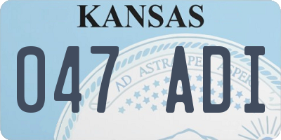 KS license plate 047ADI
