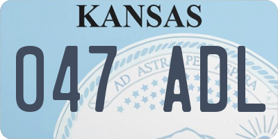 KS license plate 047ADL