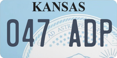 KS license plate 047ADP