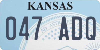 KS license plate 047ADQ