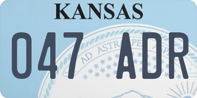 KS license plate 047ADR