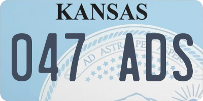 KS license plate 047ADS