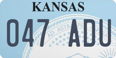 KS license plate 047ADU