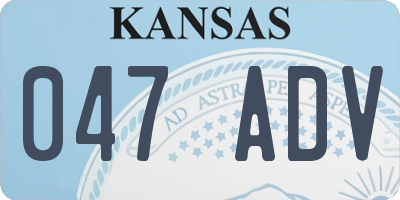 KS license plate 047ADV