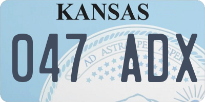 KS license plate 047ADX