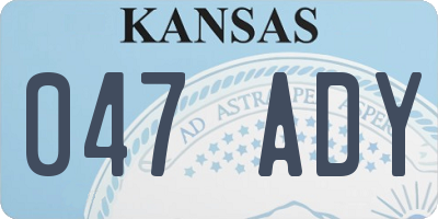 KS license plate 047ADY