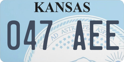 KS license plate 047AEE