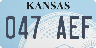 KS license plate 047AEF