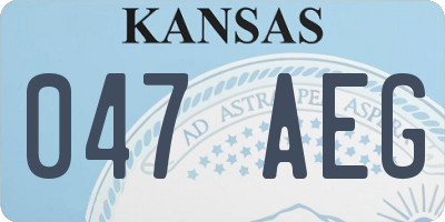 KS license plate 047AEG