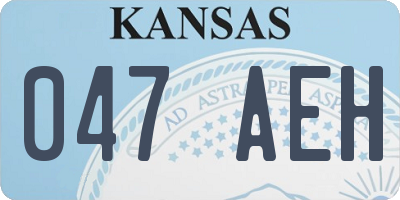 KS license plate 047AEH