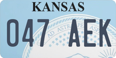 KS license plate 047AEK