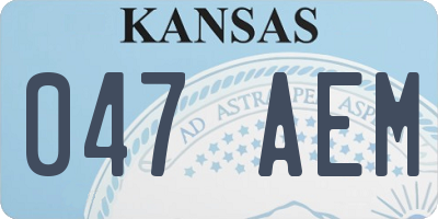 KS license plate 047AEM