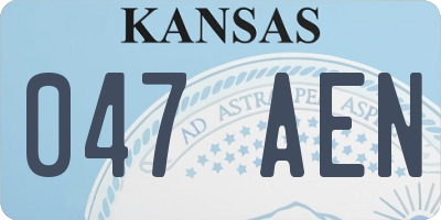 KS license plate 047AEN
