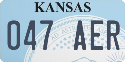 KS license plate 047AER