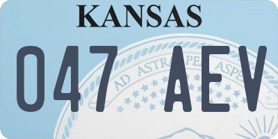 KS license plate 047AEV
