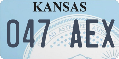 KS license plate 047AEX