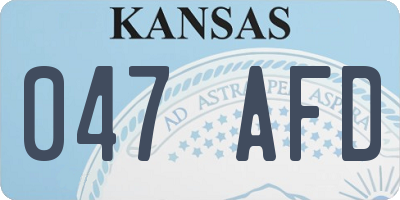KS license plate 047AFD