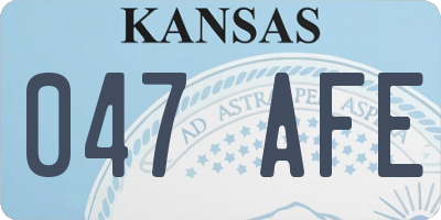 KS license plate 047AFE