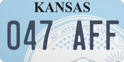KS license plate 047AFF