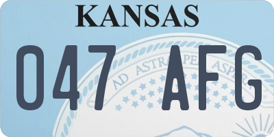 KS license plate 047AFG