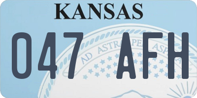 KS license plate 047AFH