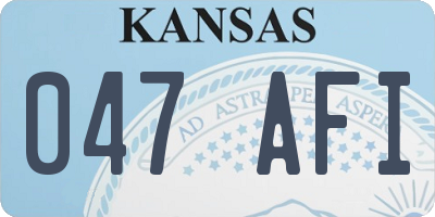KS license plate 047AFI