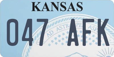 KS license plate 047AFK