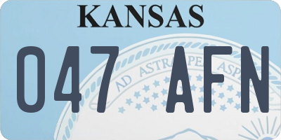 KS license plate 047AFN