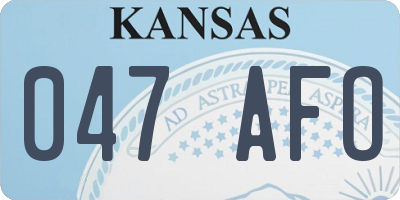 KS license plate 047AFO