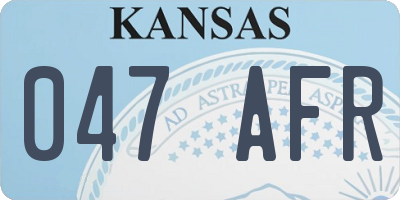 KS license plate 047AFR