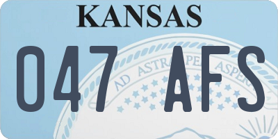 KS license plate 047AFS