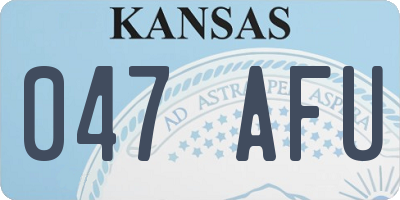 KS license plate 047AFU