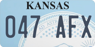 KS license plate 047AFX