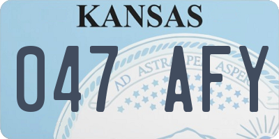 KS license plate 047AFY