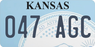KS license plate 047AGC