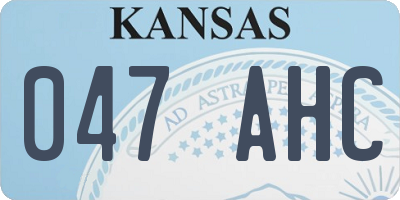 KS license plate 047AHC
