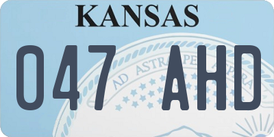 KS license plate 047AHD