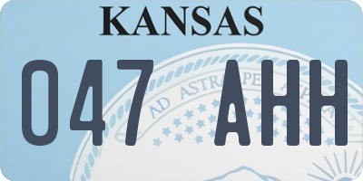KS license plate 047AHH
