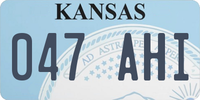 KS license plate 047AHI
